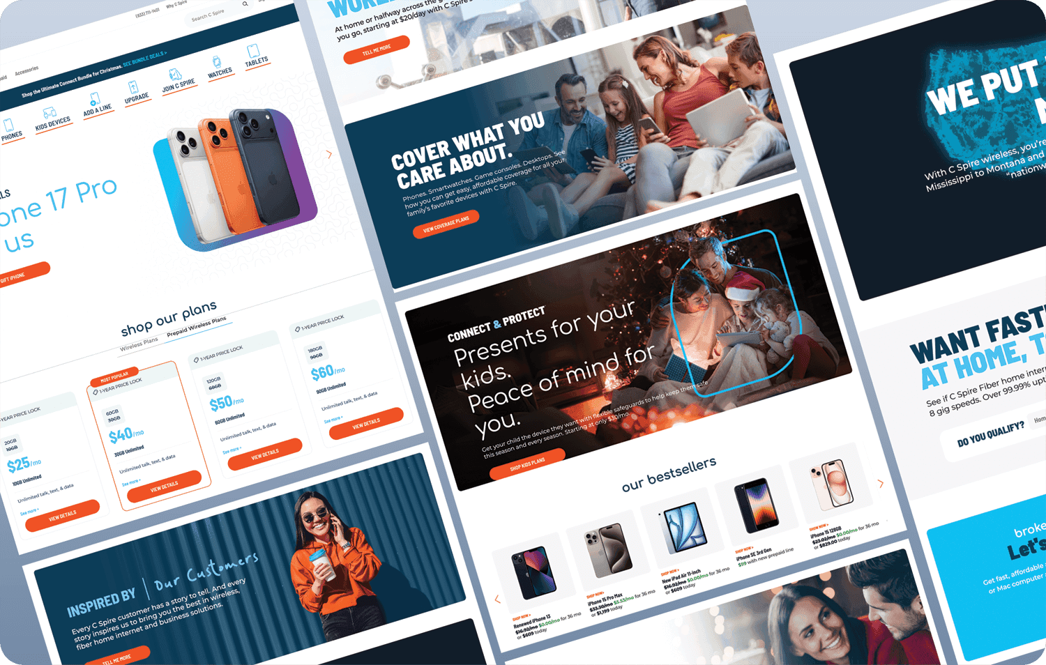 C Spire website pages — UX design system case study